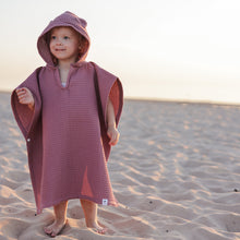 Charger l'image dans la galerie, Poncho à Capuche Enfant - Vieux Rose Foncé
