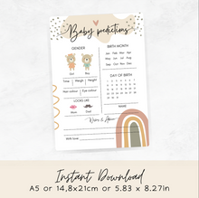 Charger l&#39;image dans la galerie, Baby prediction card - RAINBOW
