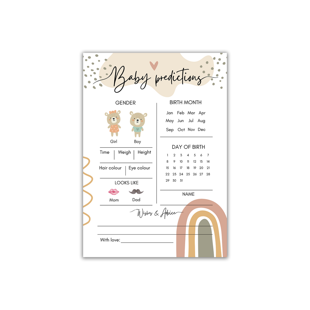 Baby prediction card - RAINBOW